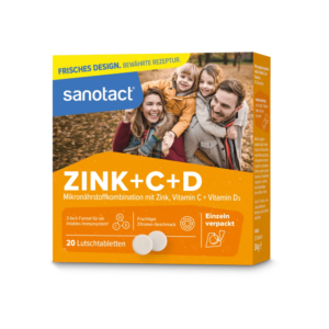 SANOTACT "Zink + C + D" Lemon flavored lozenges. 20 lozenges / 34g