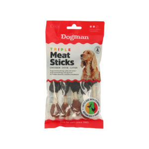DOGMAN Kolme lihaga närimispulgad 12,5cm/100g